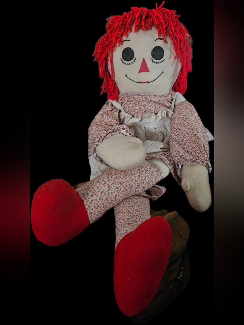 Big Raggedy Ann Classic Rag Doll Plush Doll in Red and Cream